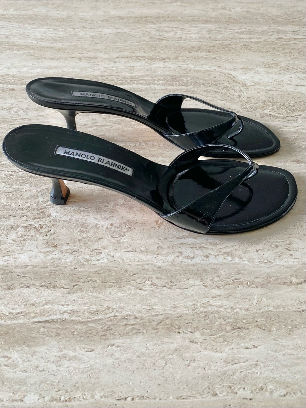 Vintage Manolo Blahnik Thong Sandal Heels - Picture 6 of 11